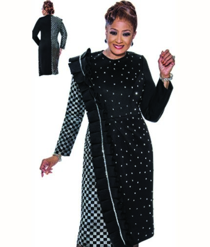 Dorinda Clark Cole 5411-BLK-QS Ladies Church Dress